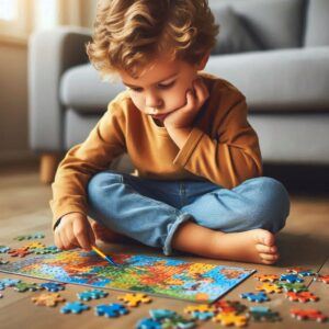 enfant qui fait un puzzle