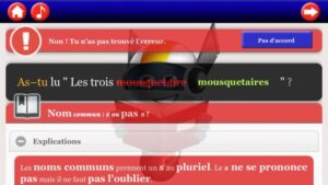 Ceci est une capture d'écran de l'application Zéro Faute qui entraîne à apprendre l'orthographe. L'interface et l'intercativité rendent ludique les séances d'entraînement