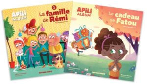 Présentation de la 1re de couverture des 2 premiers albums apili pour donner envie de lire aux apprentis lecteurs